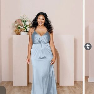 Revelry French Blue Glada satin dress